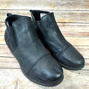 Sorel Womens Evie Black Suede & Leather Pull On Wedge Boots 9.5